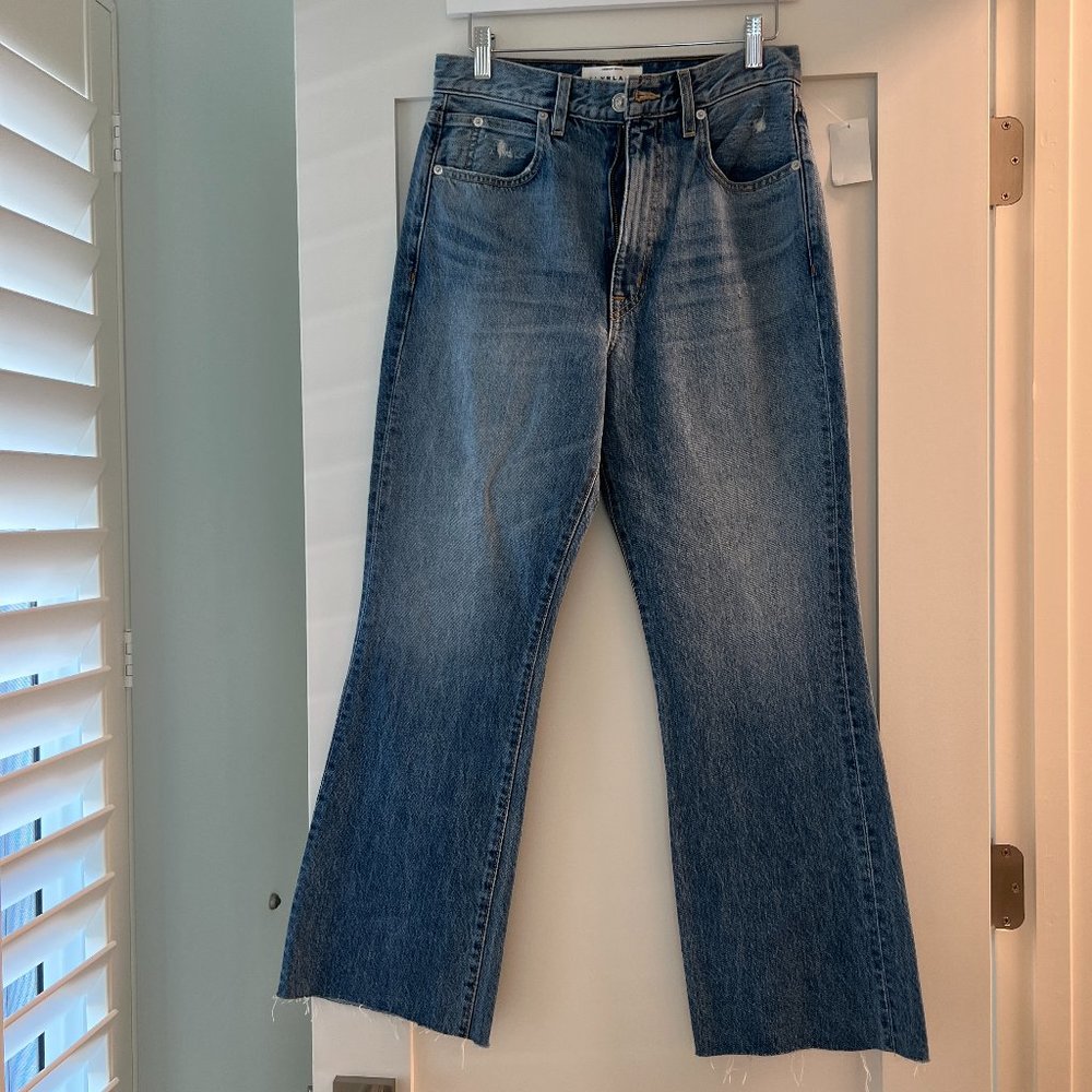 SLVRLAKE Frankie High Waist Raw Hem Flare Jeans - Better Days - Size 27 - NWT!